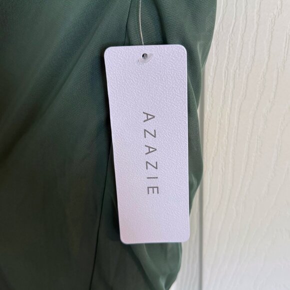 NWT Azazie Verami Eucalyptus Bridesmaid Dress Cocktail Gown Wedding Guest Summer - Picture 5 of 7
